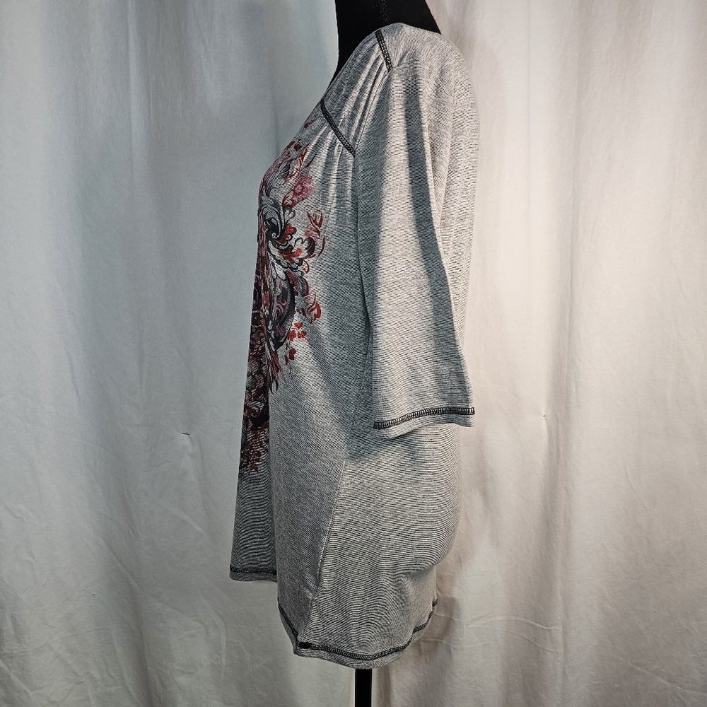 Unity World Wear V-Neck T-Shirt Top Elbow Sleeves sz M - Picture 3 of 8